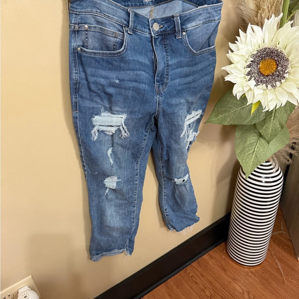 Maurices Light Blue Distressed Boyfriend Jeans